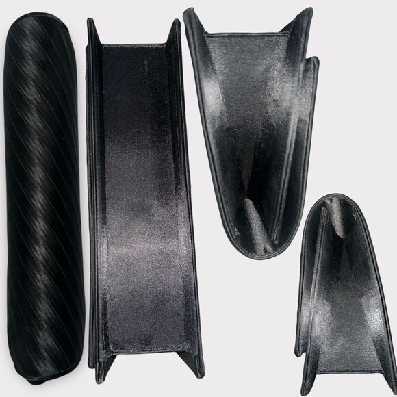 VTG La Regale Evening Bag Black Satin Flap Tassel Handbag Formal Cocktail Clutch - Picture 5 of 8